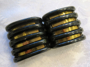 1930s Art Deco Belt Buckle Cape Clasp Dark Green Marbled Bakelite