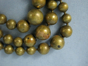 1940s Brass Ball Bead Necklace Multi Strand