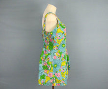 Load image into Gallery viewer, 1960s Bathing Suit Blue Floral One Piece Swimsuit Muriel