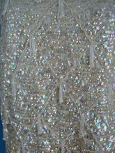 Load image into Gallery viewer, 1950s Cream Wool Sweater Sequins Dimensional Beading Sleeveless