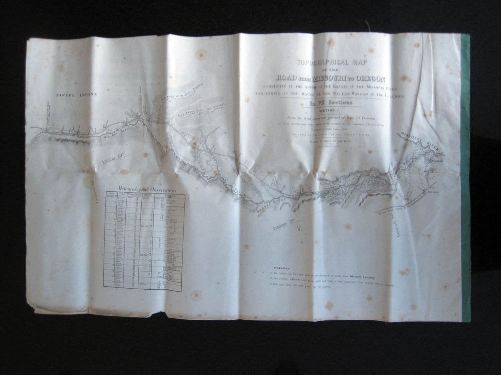 1846 Topographical Map Missouri to Oregon Complete 7 Sections JC Fremont & Charles Preuss