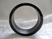 Load image into Gallery viewer, Art Deco Bakelite Bangle Black Bracelet Deeply Carved Diamonds