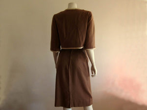 1940s Women's Tailored Skirt Suit Russet Brown Wool