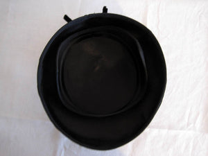 1950s Black Velvet Saucer Hat 21"