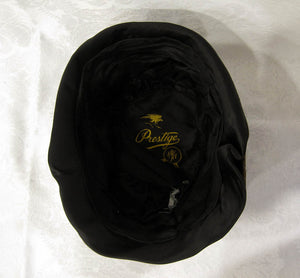 1920s Gold Lame Cloche Hat Black Silk Satin