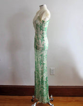 Load image into Gallery viewer, 1930s Silk Dress Floral Print Silk Sheath Gown